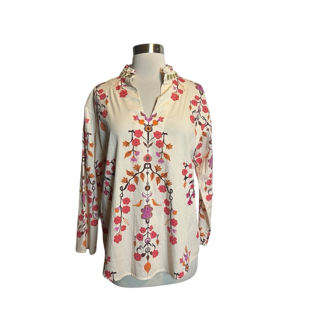 Sheridan French Liv Top Size Small Santa Fe Print Long Sleeve Tunic